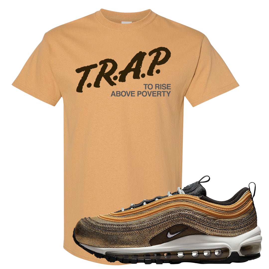 Golden Gals 97s T Shirt | Trap To Rise Above Poverty, Old Gold