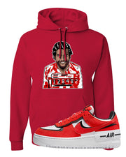 Shadow Chicago AF 1s Hoodie | Escobar Illustration, Red