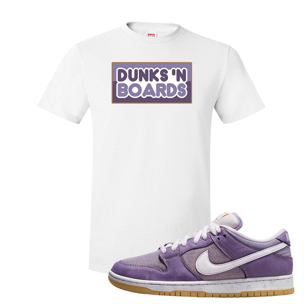 Unbleached Purple Lows T Shirt | Dunks N Boards, White