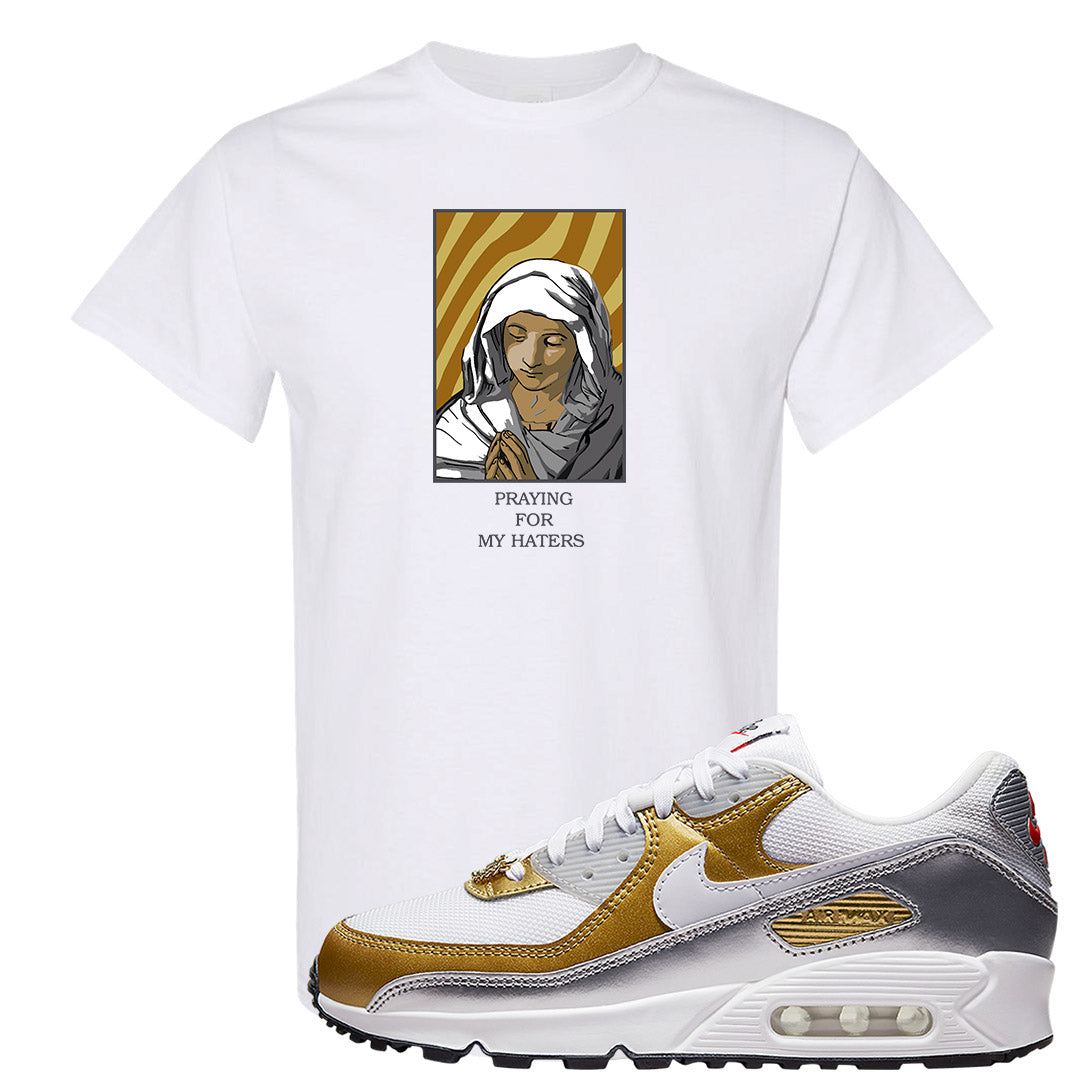 Gold Silver 90s T Shirt | God Told Me, White