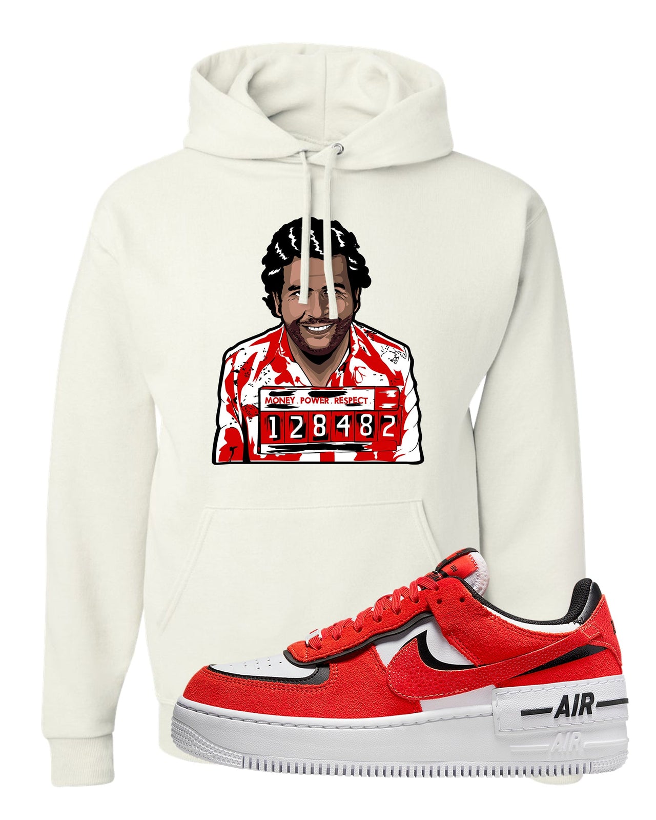 Shadow Chicago AF 1s Hoodie | Escobar Illustration, White