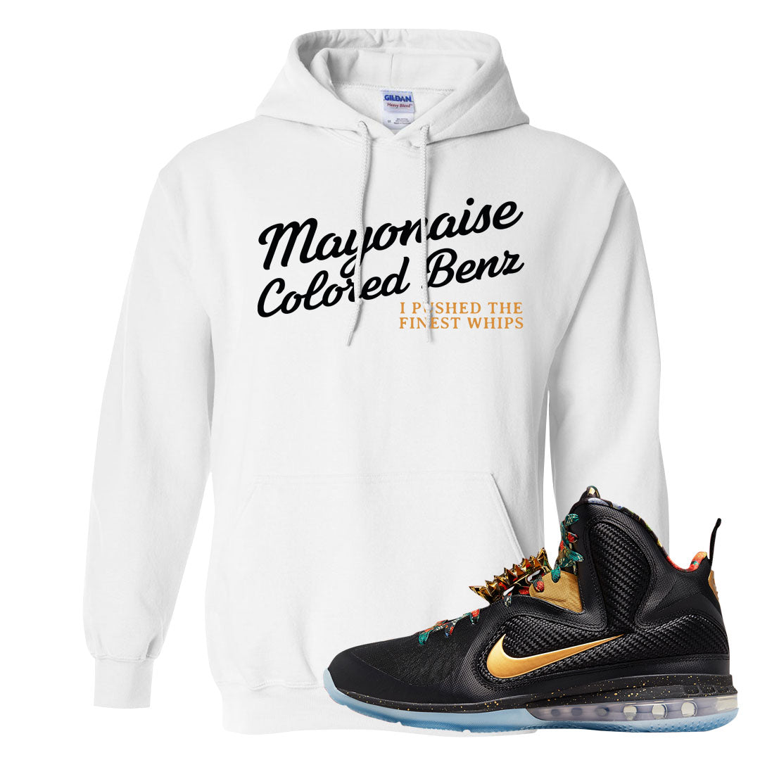 Throne Watch Bron 9s Hoodie | Mayonaise Colored Benz, White