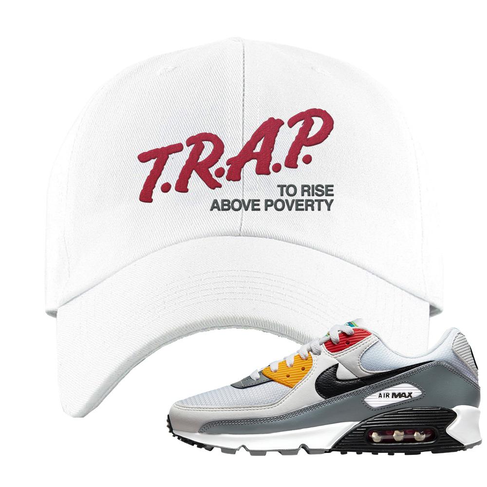 Peace Love Basketball 90s Dad Hat | Trap To Rise Above Poverty, White