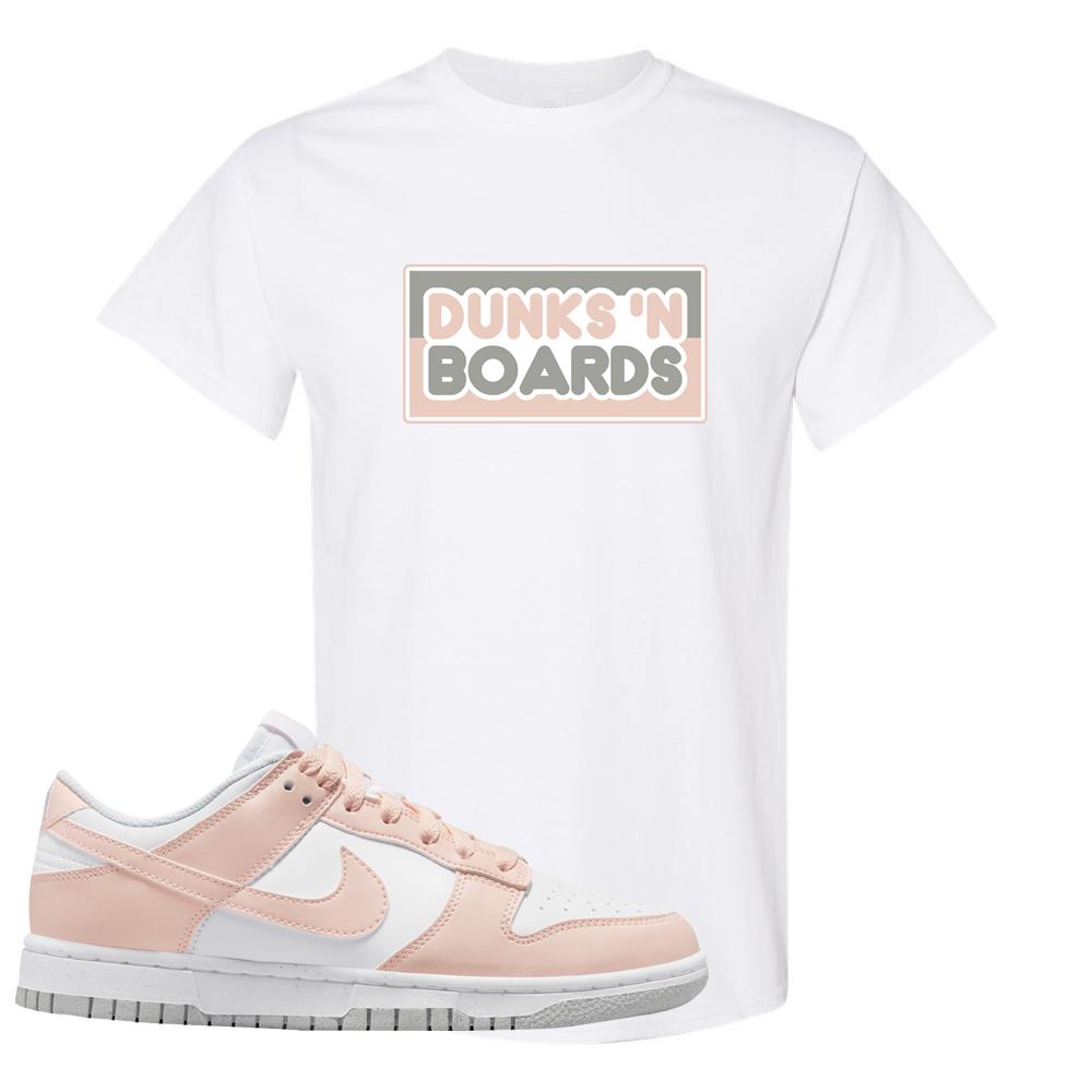 Move To Zero Pink Low Dunks T Shirt | Dunks N Boards, White
