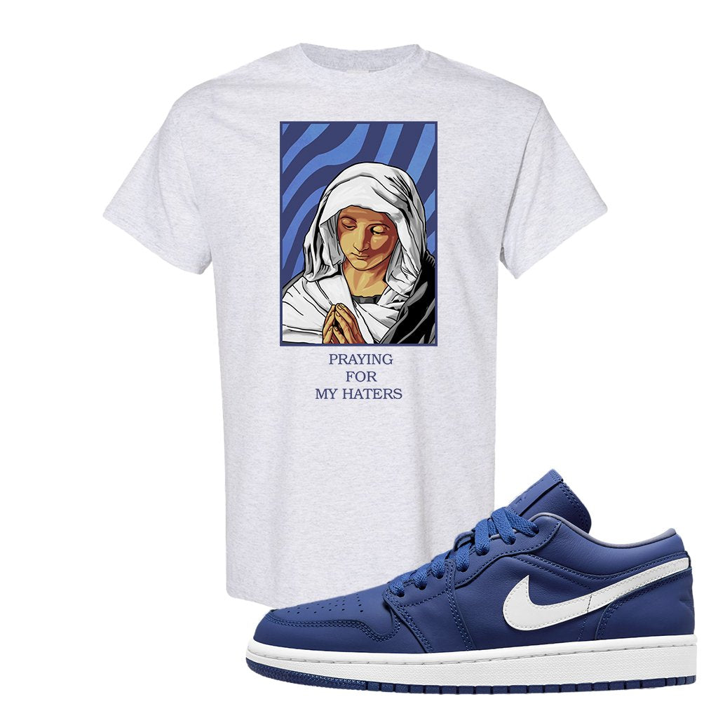 WMNS Dusty Blue Low 1s T Shirt | God Told Me, Ash