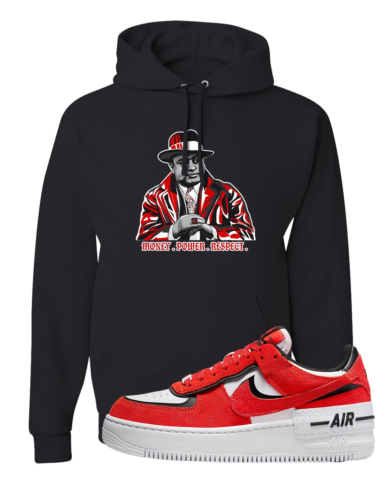 Shadow Chicago AF 1s Hoodie | Capone Illustration, Black