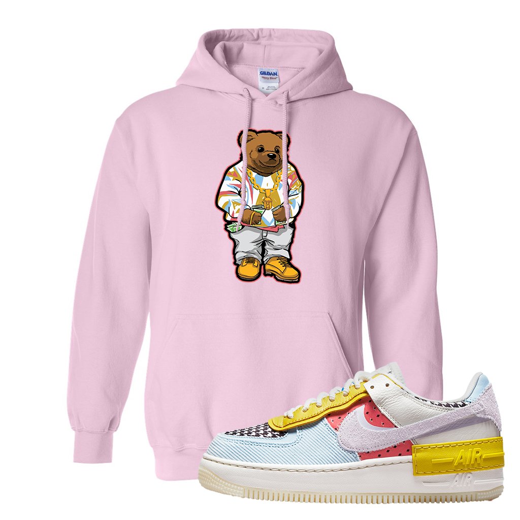 Air Force 1 Shadow Multi-Color Hoodie | Sweater Bear, Light Pink