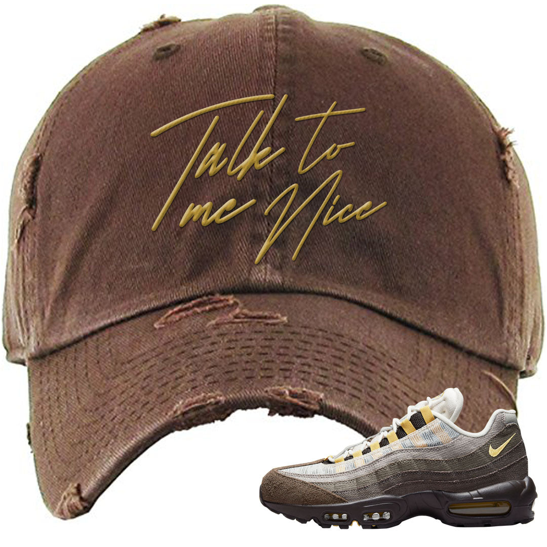 Ironstone Hemp 95s Distressed Dad Hat | Talk To Me Nice, Brown