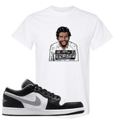 Air Jordan 1 Low Black Medium Grey T Shirt | Escobar Illustration, White