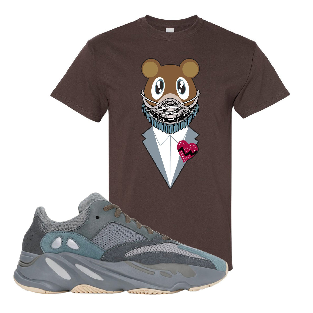 Yeezy Boost 700 Teal Blue Yeezy Sneaker Mask Dark Chocolate Sneaker Hook Up T-Shirt