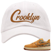 Woven Cork Low AF 1s Dad Hat | Crooklyn, White