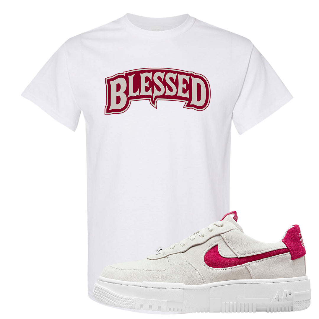 Mystic Hibiscus Pixel AF1s T Shirt | Blessed Arch, White