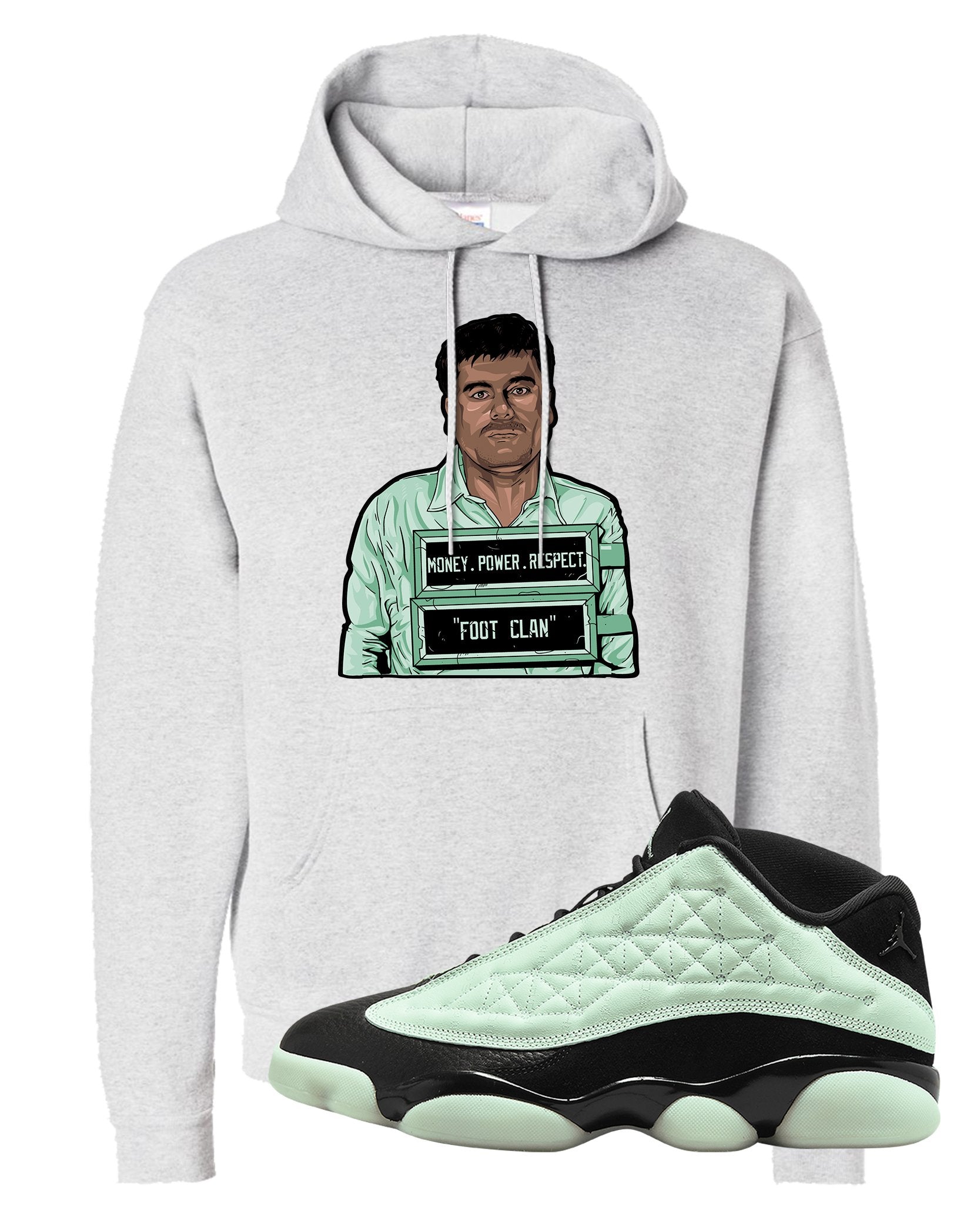 Single's Day Low 13s Hoodie | El Chapo Illustration, Ash