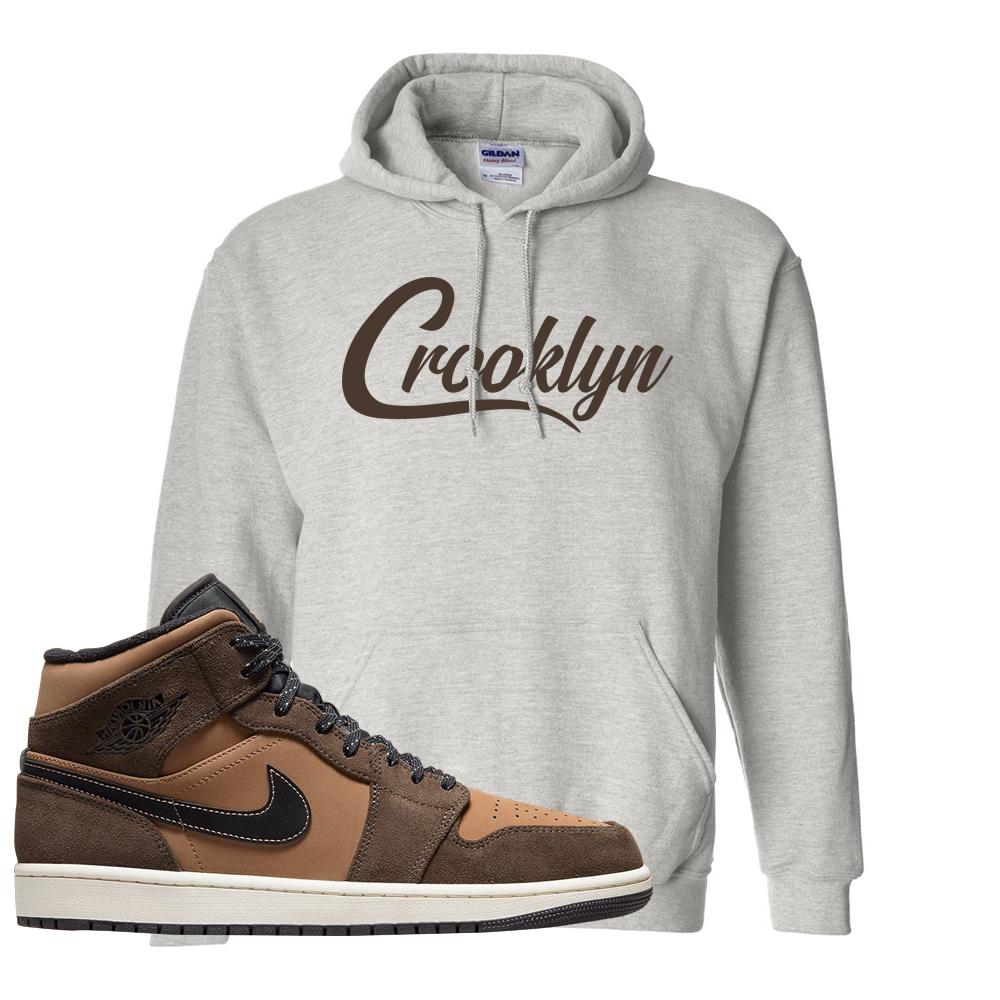 Earthy Brown Mid 1s Hoodie | Crooklyn, Ash