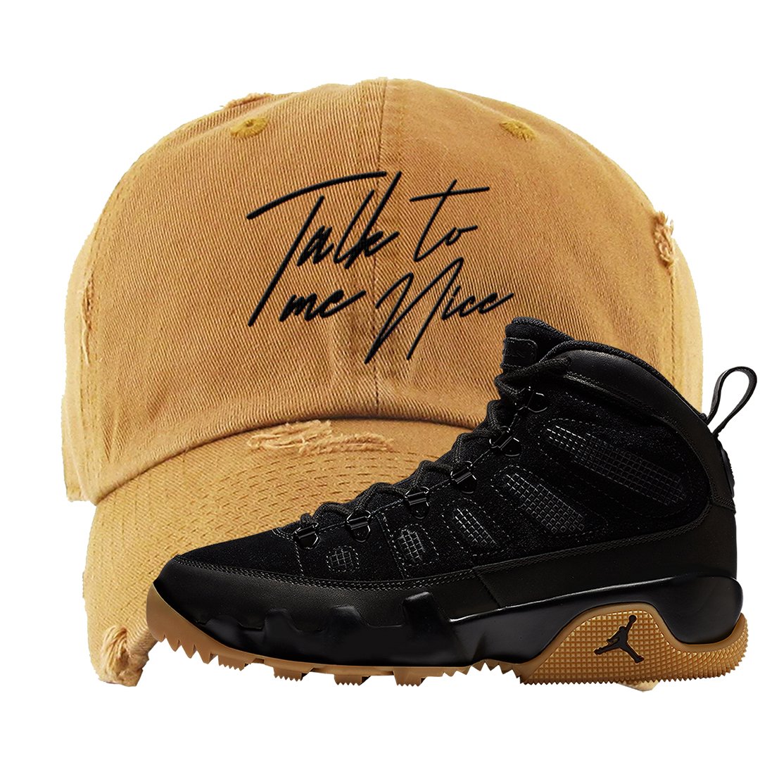 NRG Black Gum Boot 9s Distressed Dad Hat | Talk To Me Nice, Timberland