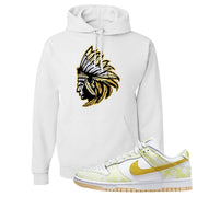 Yellow Strike Low Dunks Hoodie | Indian Chief, White