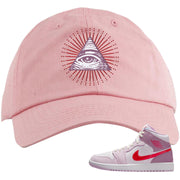 Valentine's Day Mid 1s Dad Hat | All Seeing Eye, Light Pink