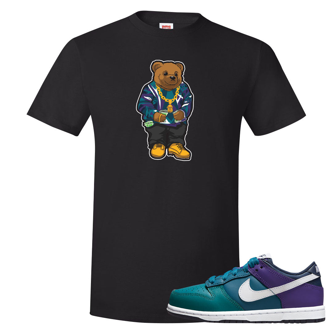 Teal Purple Low Dunks T Shirt | Sweater Bear, Black