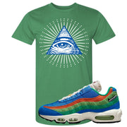 Light Blue Green AMRC 95s T Shirt | All Seeing Eye, Kelly Green