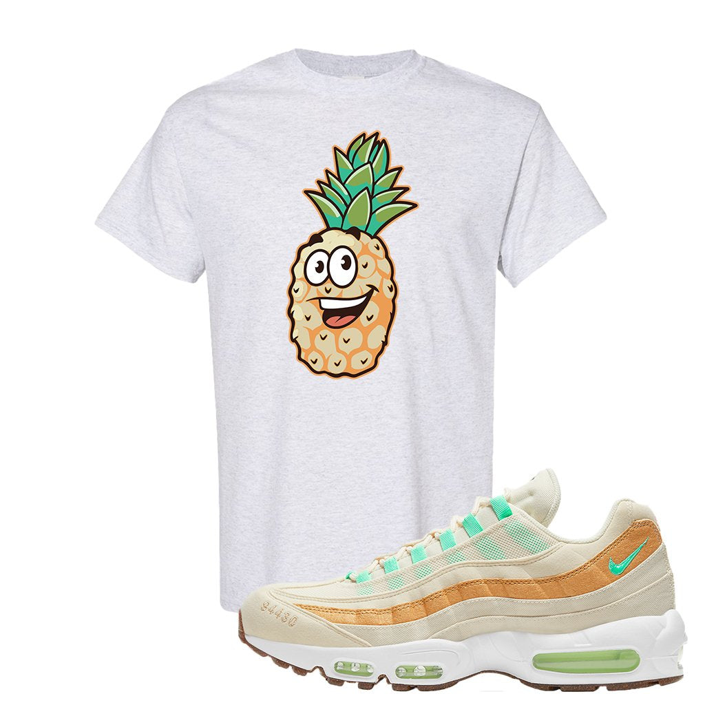 Happy Pineapple 95s T Shirt | Happy Pineapple Head, Ash