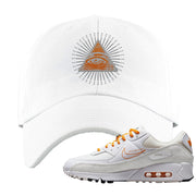 Air Max 90 First Use Orange Dad Hat | All Seeing Eye, White
