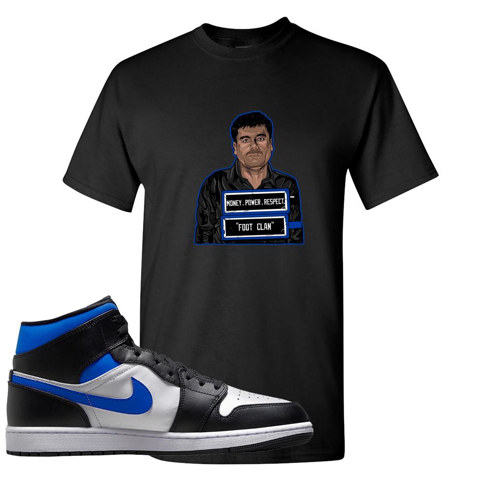 Air Jordan 1 Mid Royal T Shirt | El Chapo Illustration, Black