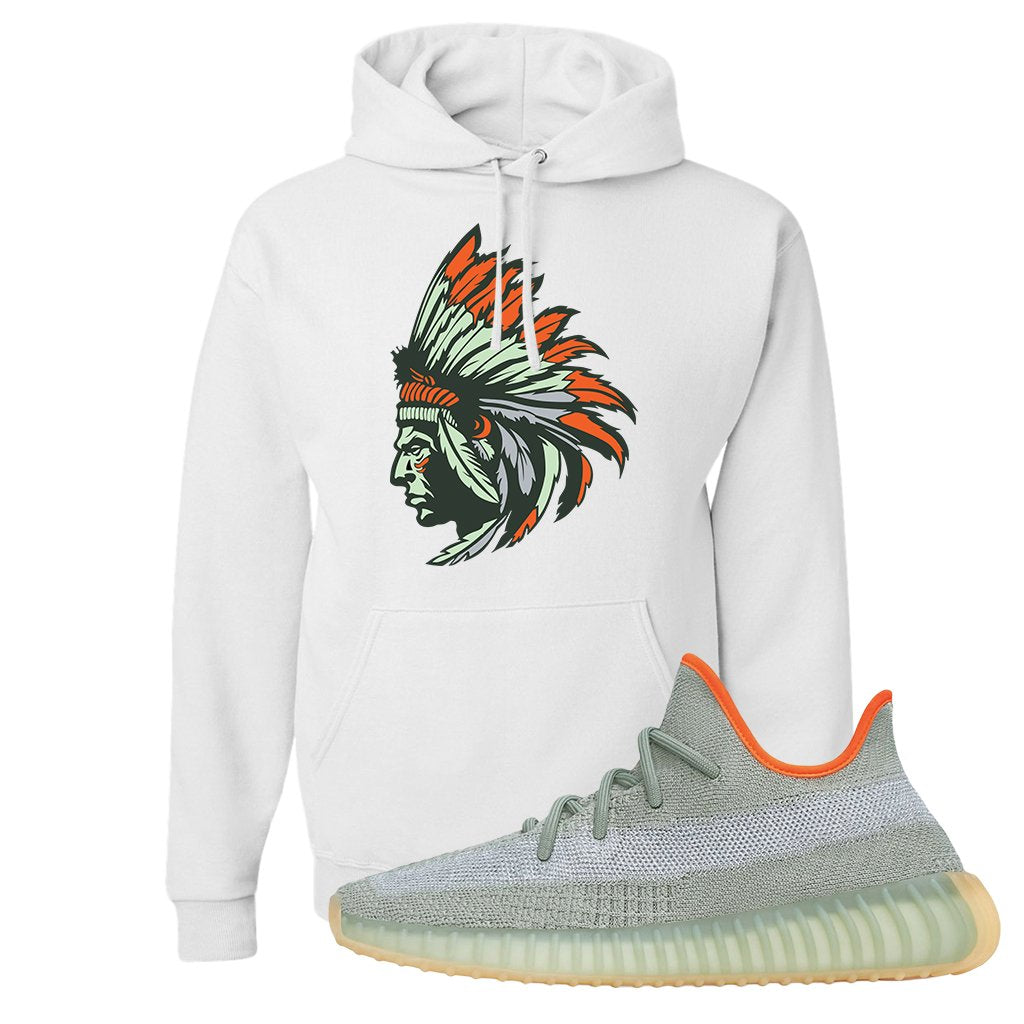 Yeezy 350 V2 Desert Sage Sneaker Pullover Hoodie | Indian Chief | White