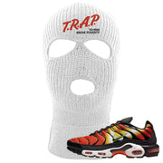 Sunset Gradient Pluses Ski Mask | Trap To Rise Above Poverty, White
