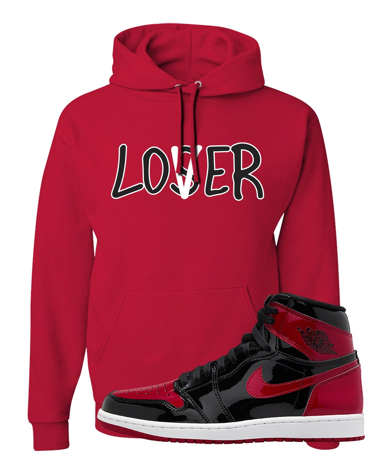 Patent Bred 1s Hoodie | Lover, Red