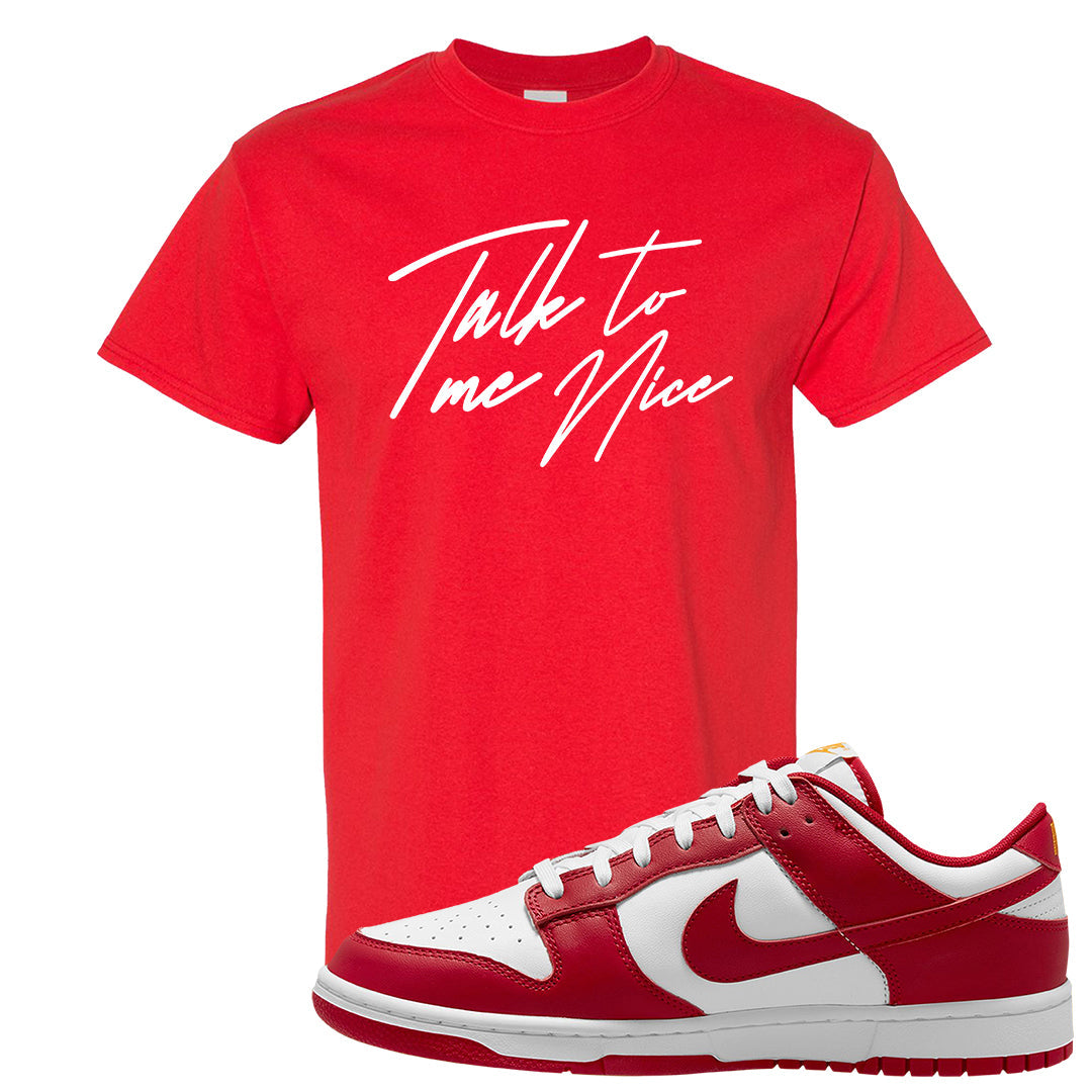 Red White Yellow Low Dunks T Shirt | Talk To Me Nice, Red