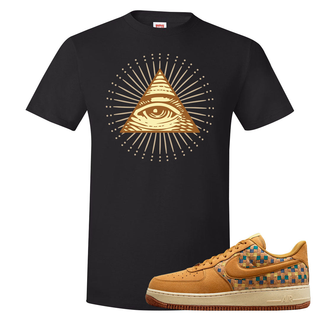 Woven Cork Low AF 1s T Shirt | All Seeing Eye, Black