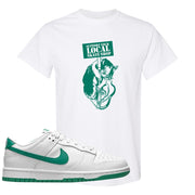 White Green Low Dunks T Shirt | Support Your Local Skate Shop, White