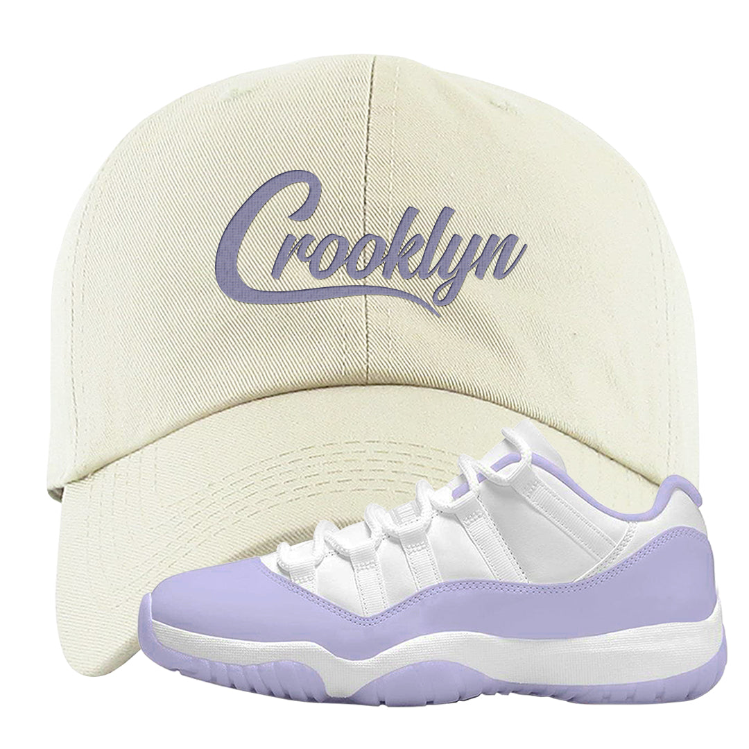 Pure Violet Low 11s Dad Hat | Crooklyn, White