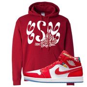 Barcelona Sweater Mid 1s Hoodie | Certified Sneakerhead, Red