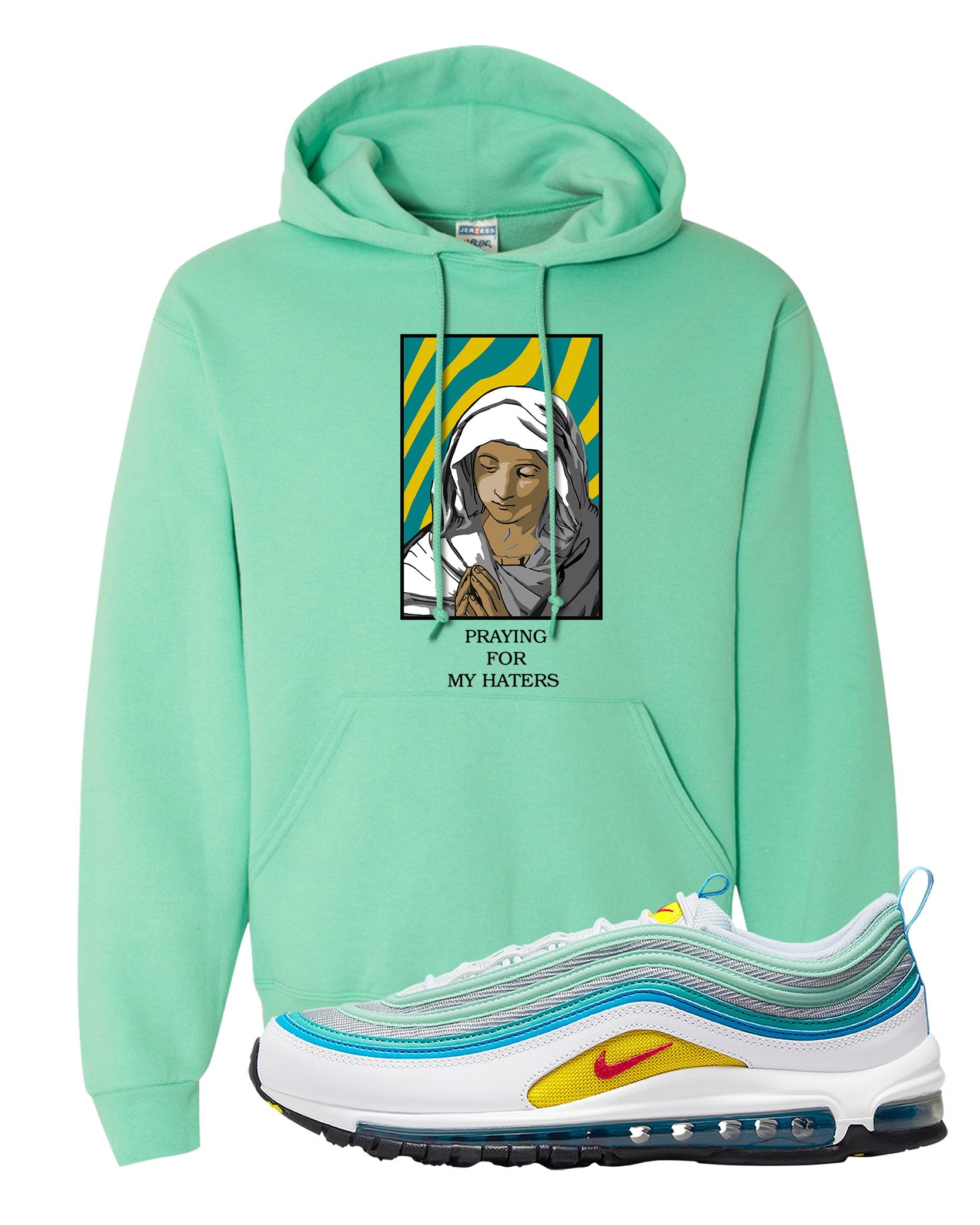 Spring Floral 97s Hoodie | God Told Me, Cool Mint