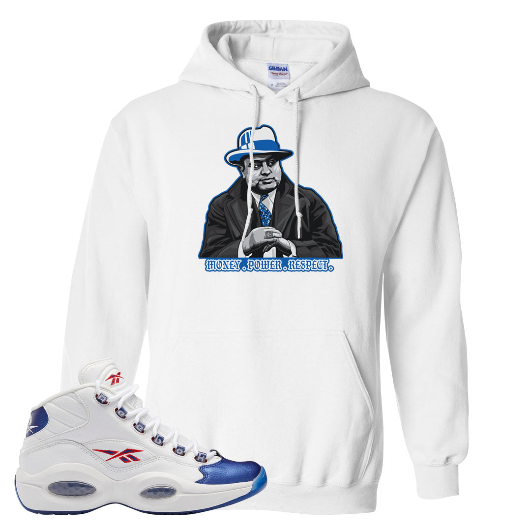 Blue Toe Question Mids Hoodie | Capone Illustration, White