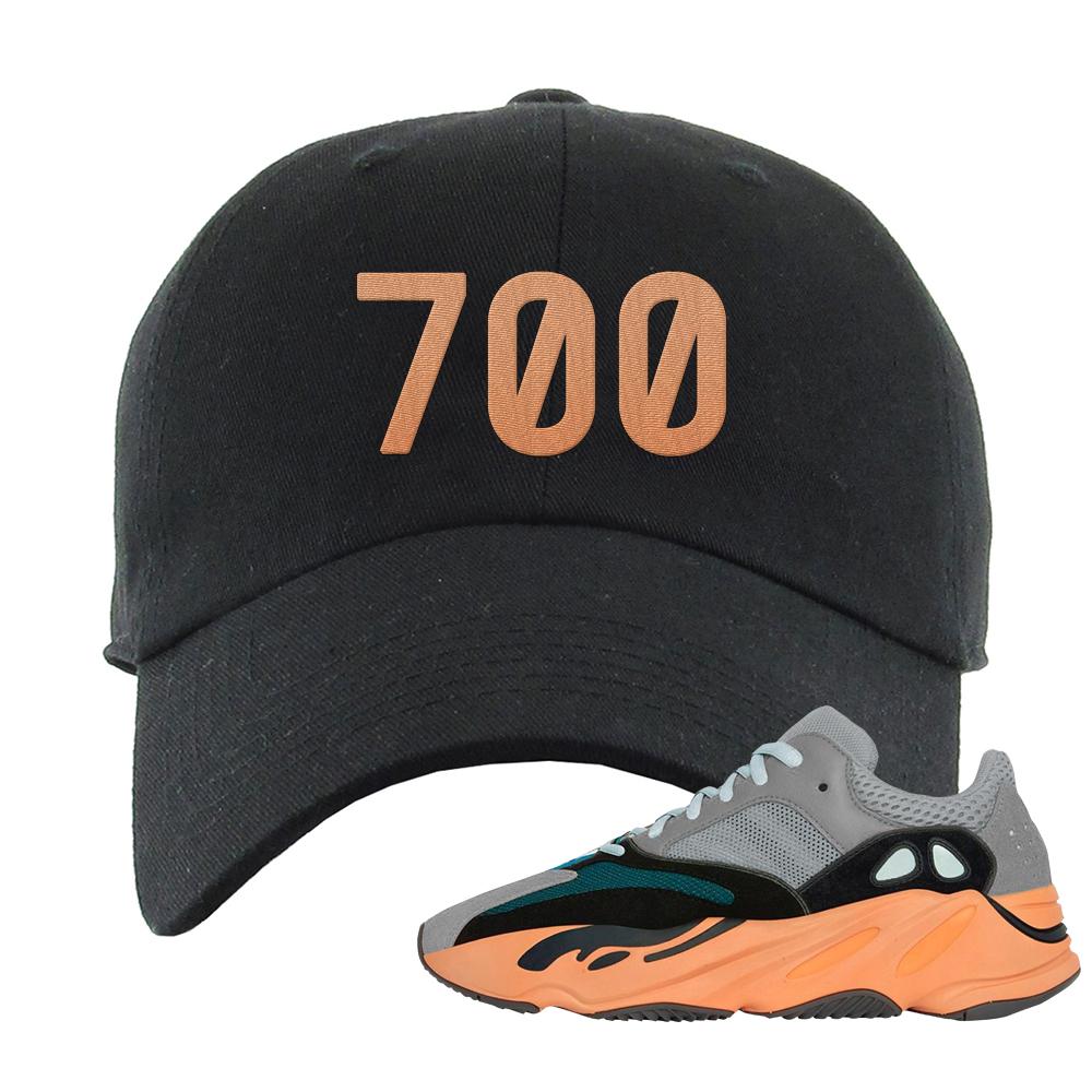 Wash Orange 700s Dad Hat | 700, Black