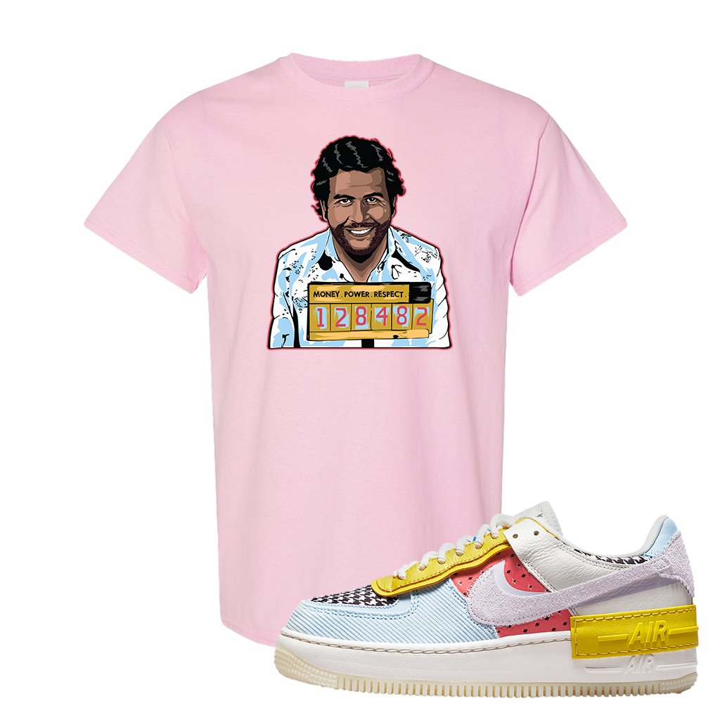 Air Force 1 Shadow Multi-Color T Shirt | Escobar Illustration, Light Pink