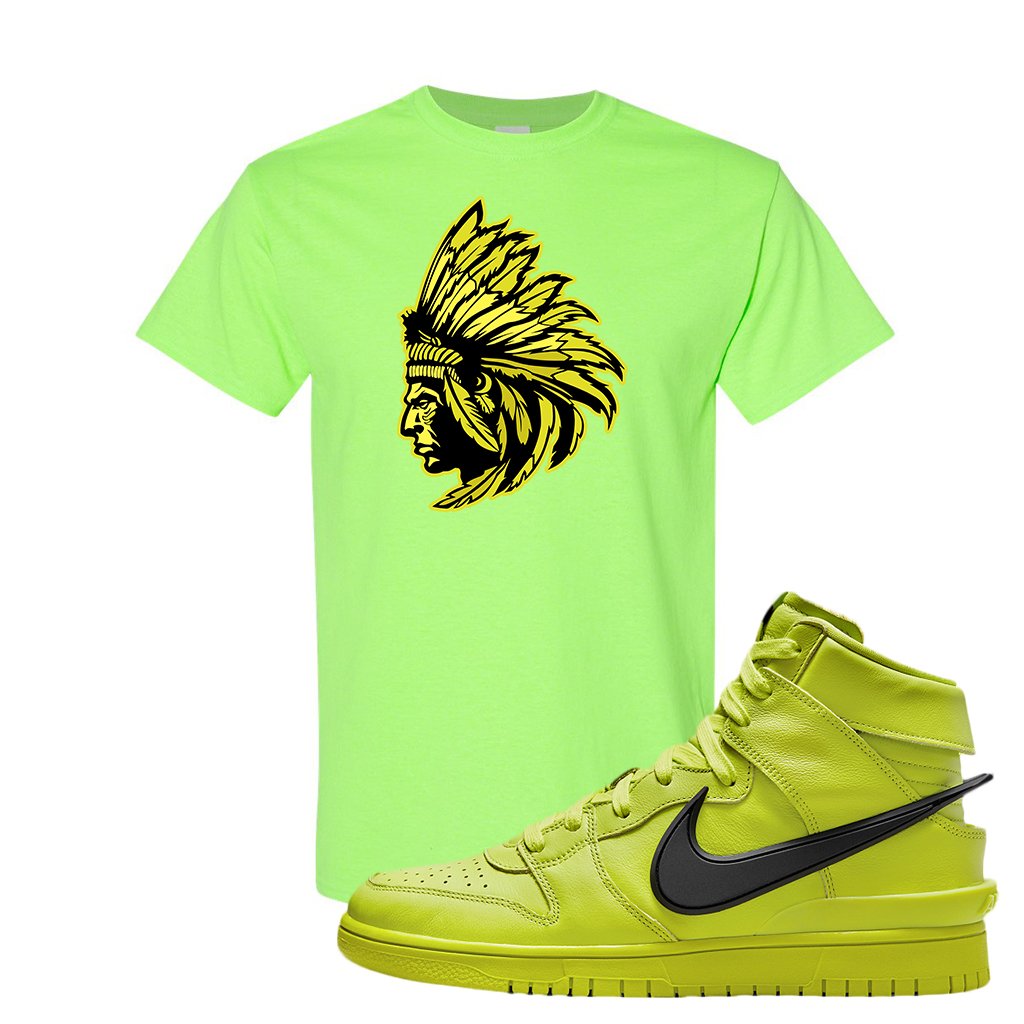 Atomic Green High Dunks T Shirt | Indian Chief, Safety Green