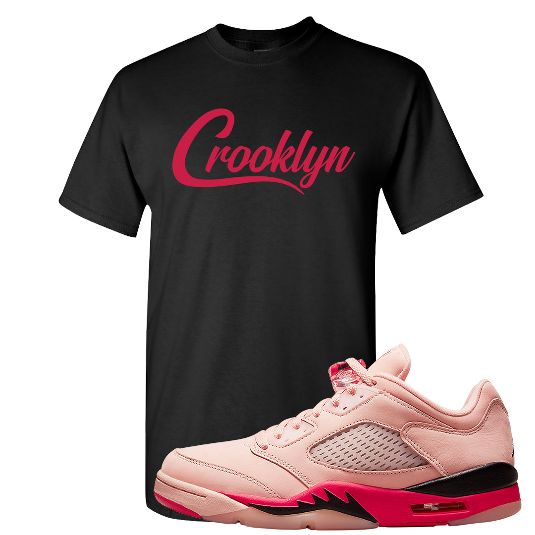 Arctic Pink Low 5s T Shirt | Crooklyn, Black