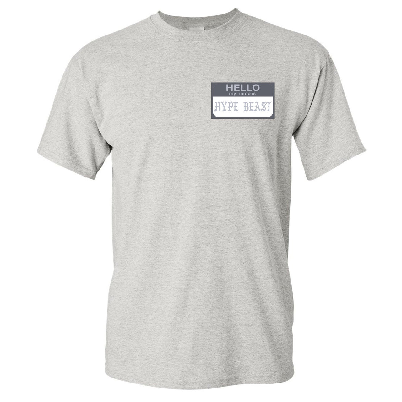 Analog 700s T Shirt | Hello My Name Is Hype Beast Pablo, Heathered Sports Gray