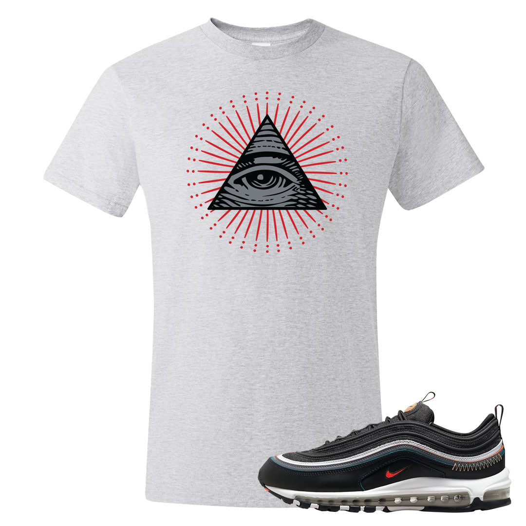 Alter and Reveal 97s T Shirt | All Seeing Eye, Ash