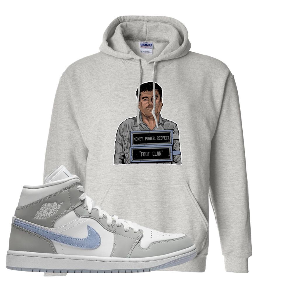 Wolf Grey Mid 1s Hoodie | El Chapo Illustration, Ash