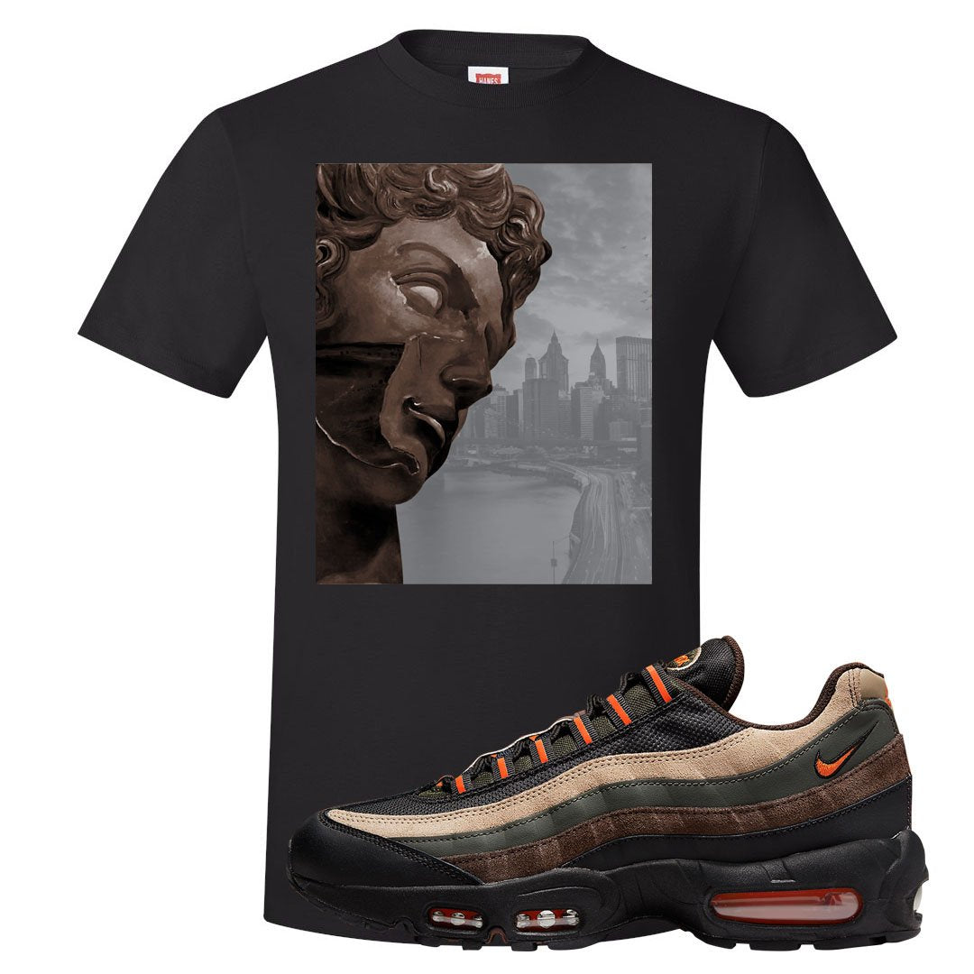 Dark Army Orange Blaze 95s T Shirt | Miguel, Black