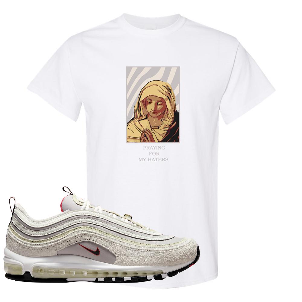 First Use Suede 97s T Shirt | God Told Me, White