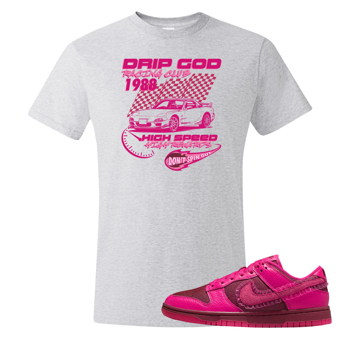 2022 Valentine's Day Low Dunks T Shirt | Drip God Racing Club, Ash
