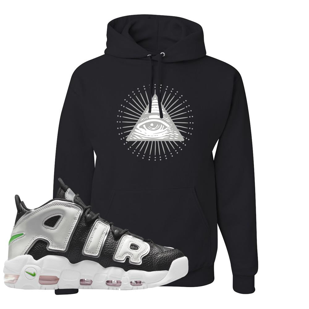 Black Silver Uptempos Hoodie | All Seeing Eye, Black