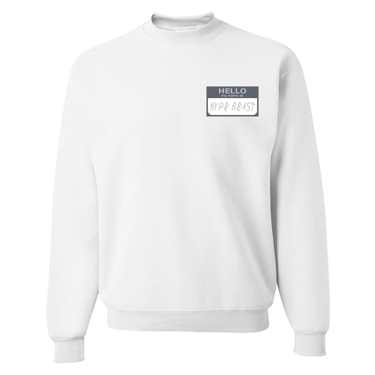 Analog 700s Crewneck Sweater | Hello My Name Is Hype Beast Woe, White