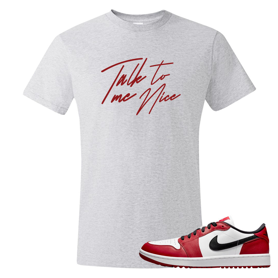 Chicago Golf Low 1s T Shirt | Talk To Me Nice, Ash