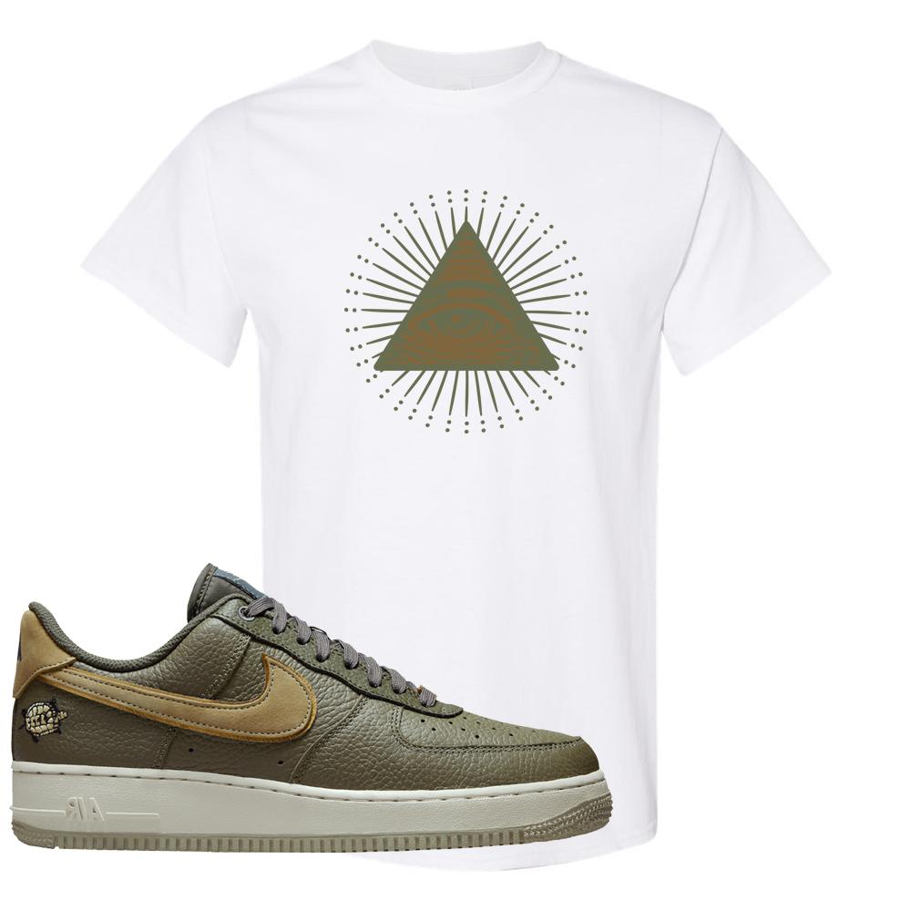 Tortoise Low AF1s T Shirt | All Seeing Eye, White